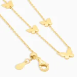 Ccolier argint placat aur fluturi Butterfly Touch vedere frontala