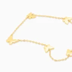 Ccolier argint placat aur fluturi Butterfly Touch vedere frontala