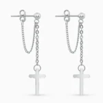 Cercei argint cruce lant Cross Chain