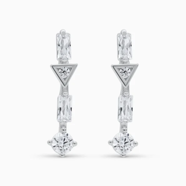 Cercei argint design geometric mystic lines