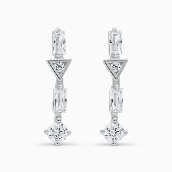 Cercei argint design geometric mystic lines