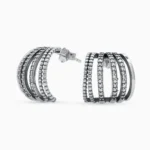 Cercei argint design geometric pietre zirconia Geometric Flow