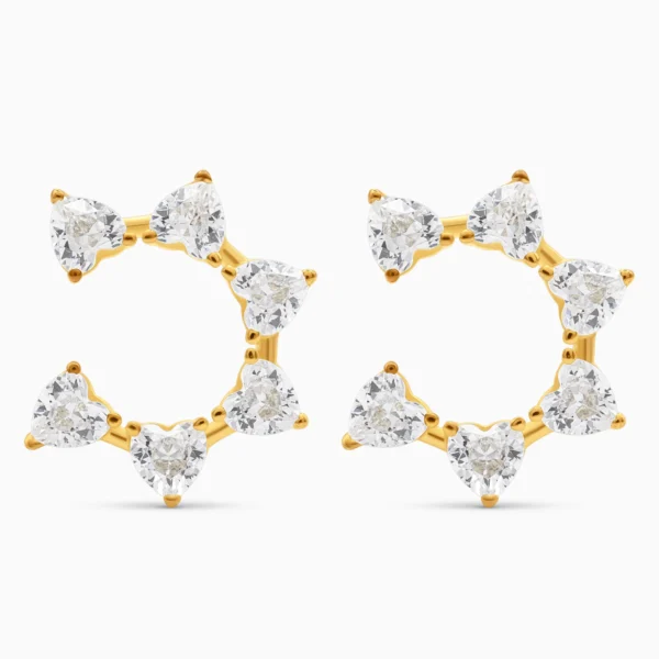 Cercei argint forma inima pietre cubic zirconia Heart Glow