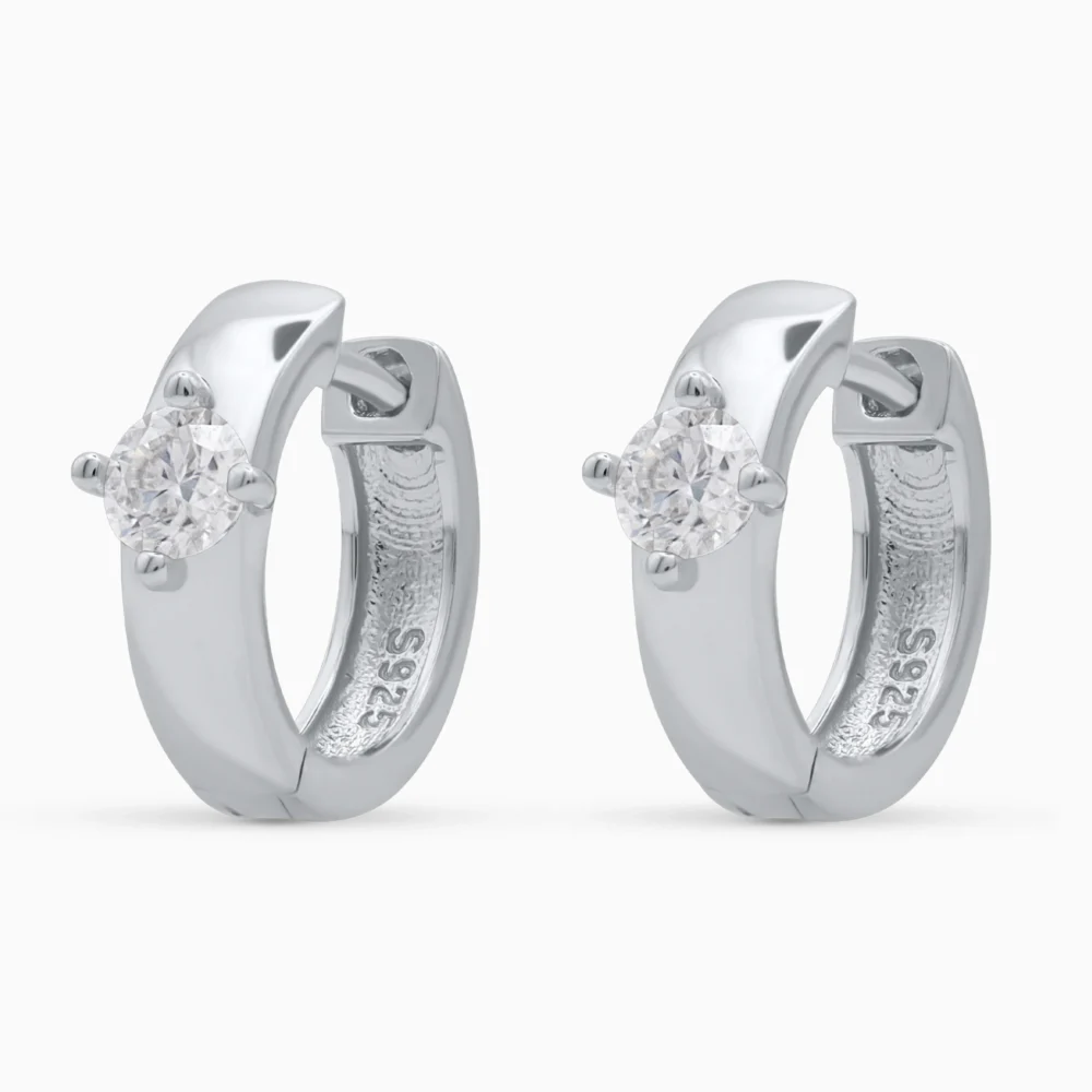 Cercei argint moissanite Timeless Glow