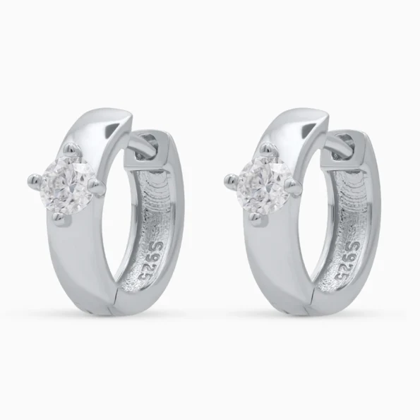 Cercei argint moissanite Timeless Glow