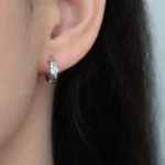 Cercei argint moissanite Timeless Glow