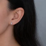 Cercei argint moissanite Timeless Glow