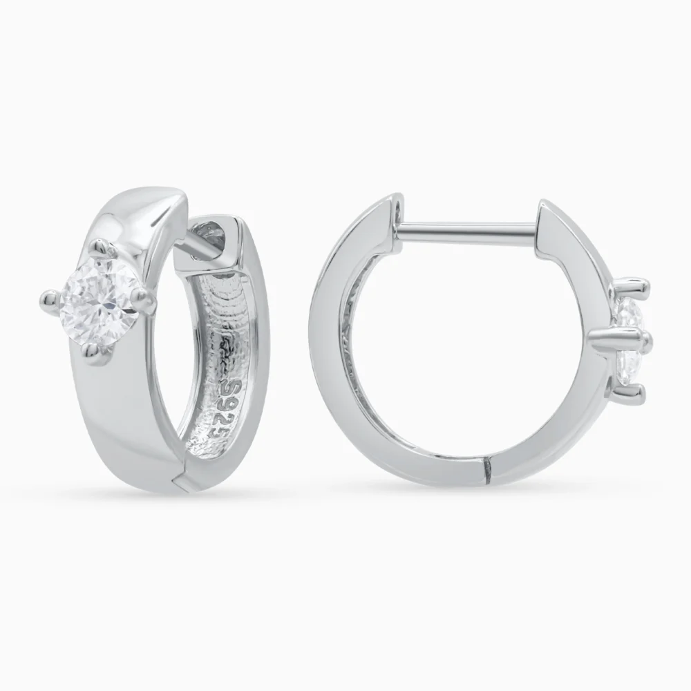 Cercei argint moissanite Timeless Glow vedere laterala