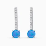 Cercei argint opal albastru blue line