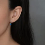 Cercei argint opal albastru blue line