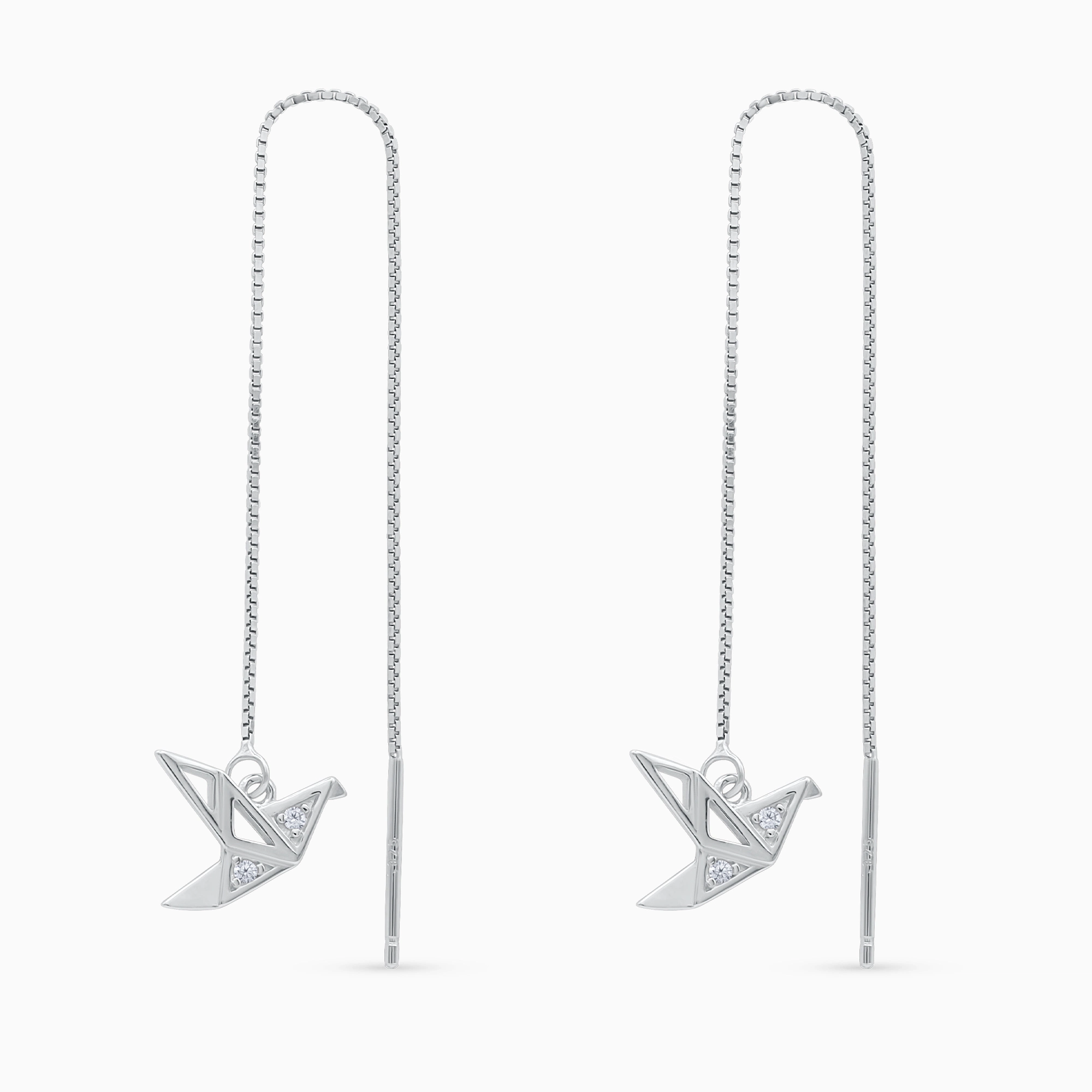 Cercei argint pasare geometrica origami bird Cercei argint pasare geometrica origami bird