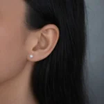 Cercei argint perla alba pearl glow