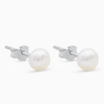 Cercei argint perla alba pearl glow