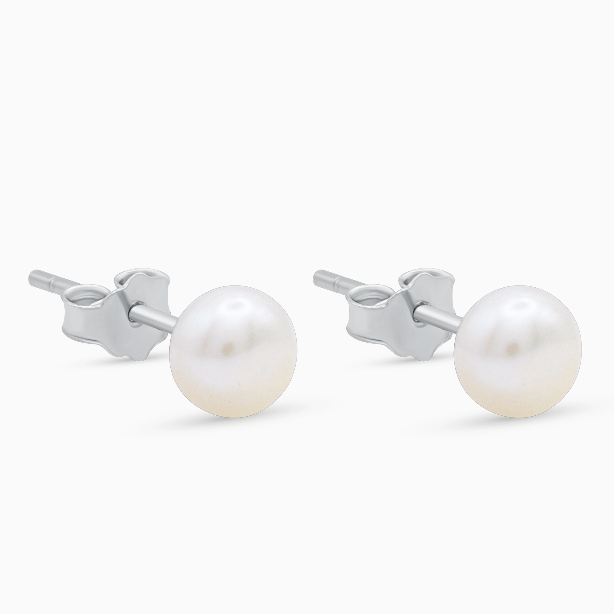 Cercei argint perla alba pearl glow vedere laterala Cercei argint perla alba pearl glow vedere laterala
