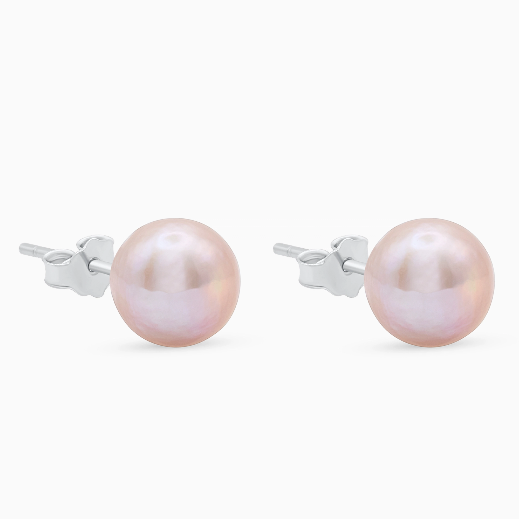 Cercei argint perla mov Pearl Glow vedere laterala Cercei argint perla mov Pearl Glow vedere laterala