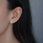 Cercei argint piatra cubic zirconia Solitaire Timeless