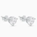Cercei argint piatra cubic zirconia Solitaire Timeless