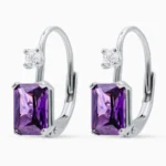 Cercei argint piatra cubic zirconia mov lavander spark