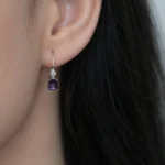 Cercei argint piatra cubic zirconia mov lavander spark