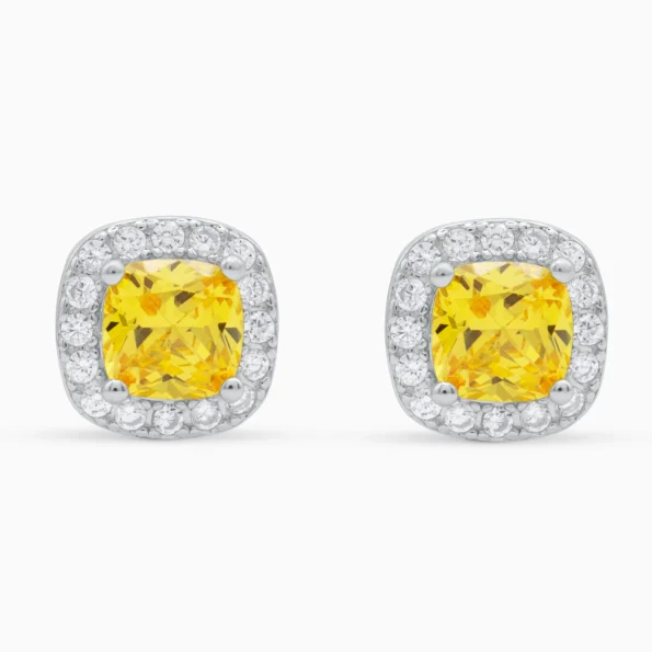 Cercei argint piatra galbena Yellow Radiance