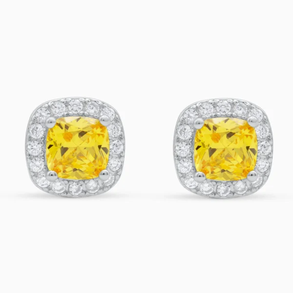 Cercei argint piatra galbena Yellow Radiance