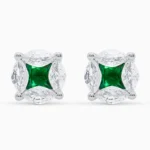 Cercei argint piatra zirconia verde deep green
