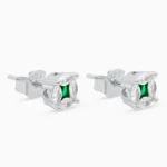 Cercei argint piatra zirconia verde deep green