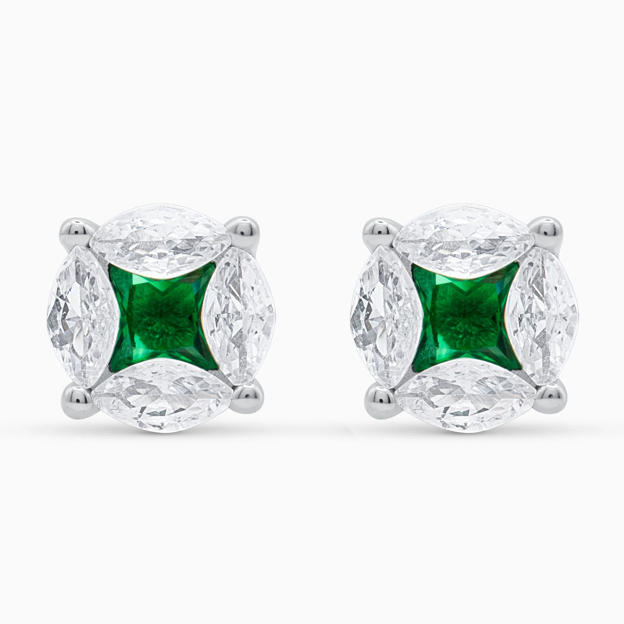 Cercei argint piatra zirconia verde deep green Cercei argint piatra zirconia verde deep green