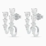 Cercei argint pietre cubic zirconia Double Eternity