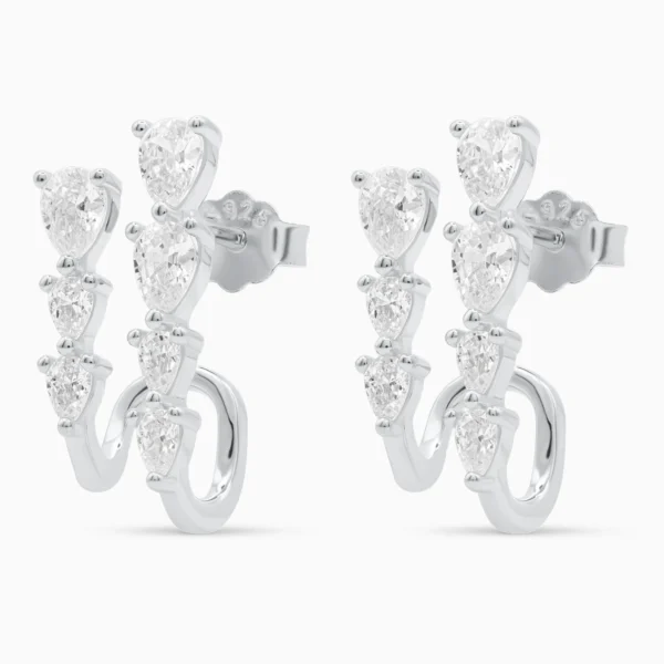 Cercei argint pietre cubic zirconia Double Eternity