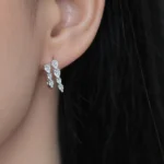 Cercei argint pietre cubic zirconia Double Eternity