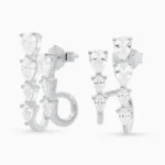 Cercei argint pietre cubic zirconia Double Eternity
