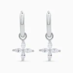 Cercei argint pietre cubic zirconia Sparkly Flower