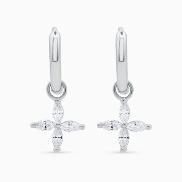 Cercei argint pietre cubic zirconia Sparkly Flower