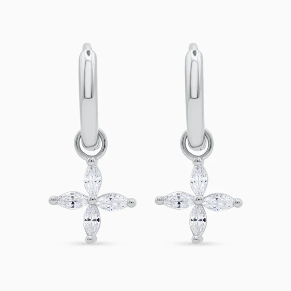 Cercei argint pietre cubic zirconia Sparkly Flower