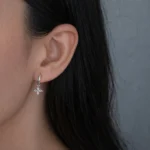 Cercei argint pietre cubic zirconia Sparkly Flower