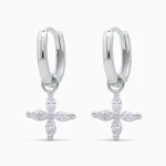 Cercei argint pietre cubic zirconia Sparkly Flower