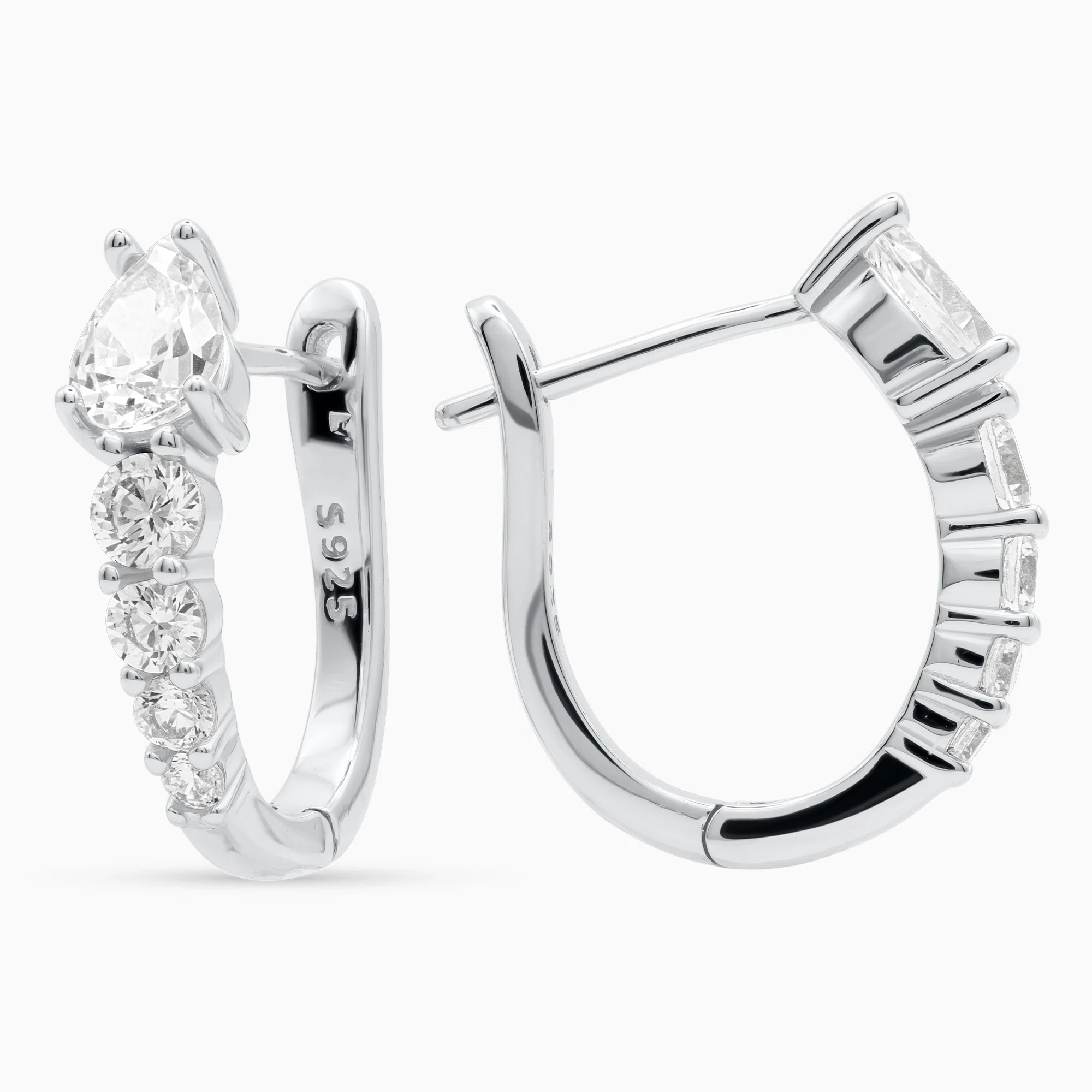 Cercei argint pietre cubic zirconia iris vedere laterala Cercei argint pietre cubic zirconia iris vedere laterala