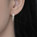 Cercei argint placati aur cubic zirconia iris