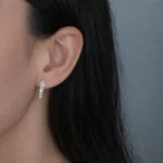 Cercei argint placati aur cubic zirconia iris