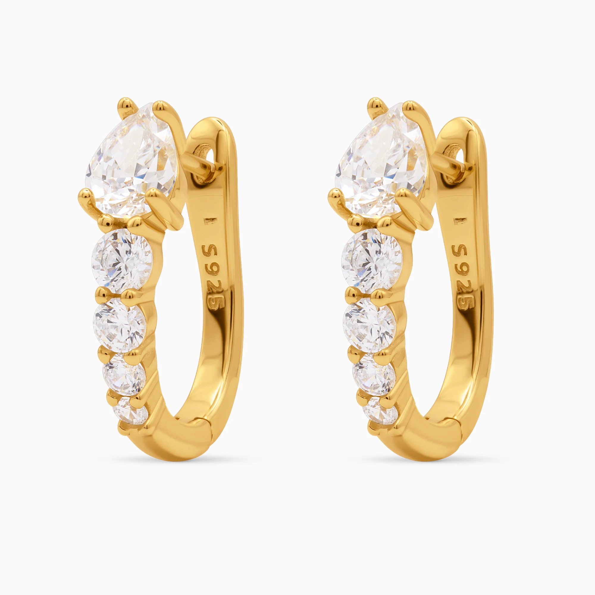 Cercei argint placati aur cubic zirconia iris Cercei argint placati aur cubic zirconia iris