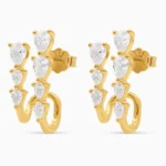 Cercei argint placati aur pietre cubic zirconia Double Eternity