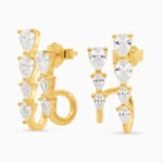Cercei argint placati aur pietre cubic zirconia Double Eternity