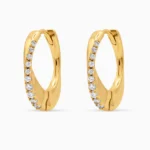 Cercei argint placati aur pietre zirconia golden spark