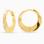 Cercei argint placati aur pietre zirconia golden spark