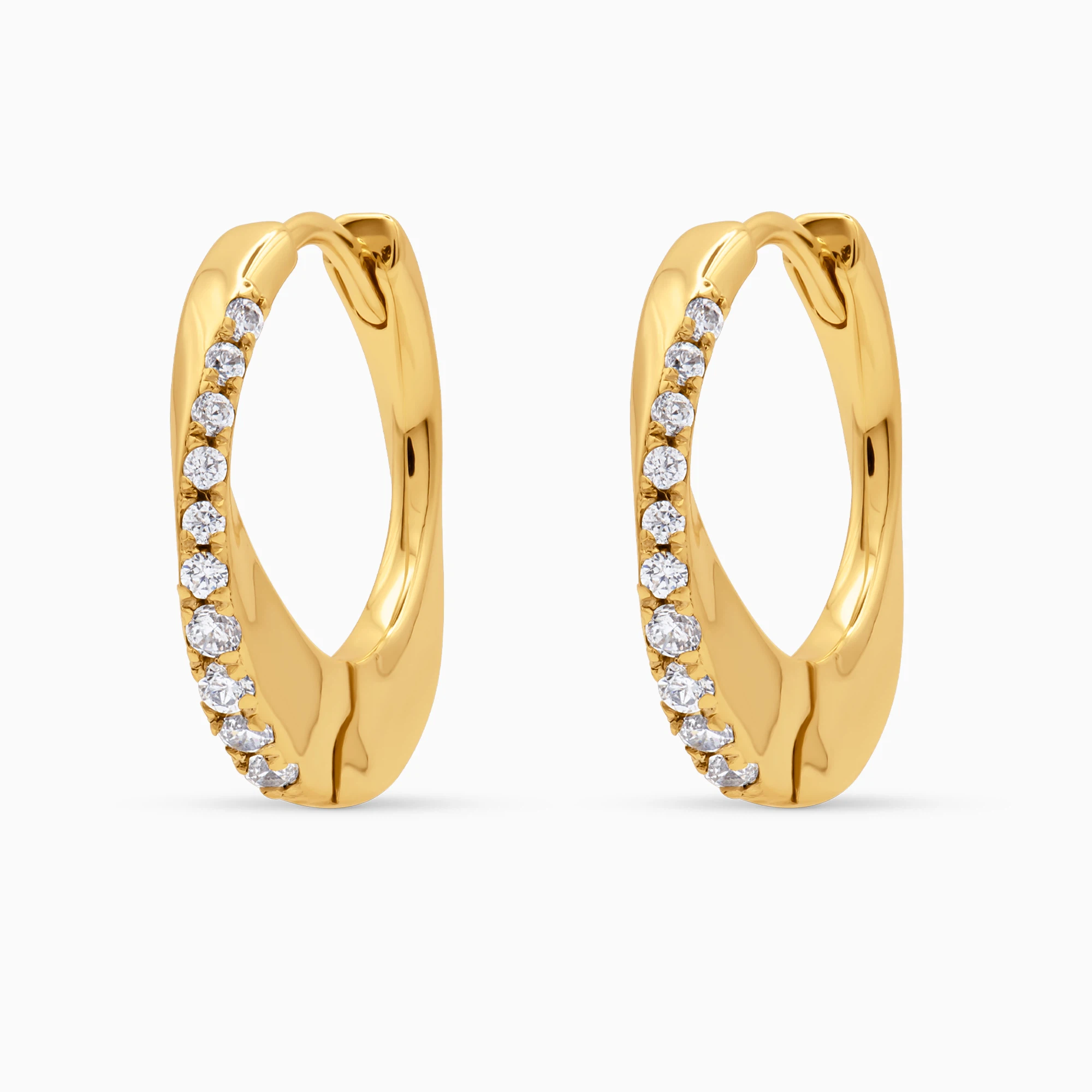 Cercei argint placati aur pietre zirconia golden spark Cercei argint placati aur pietre zirconia golden spark