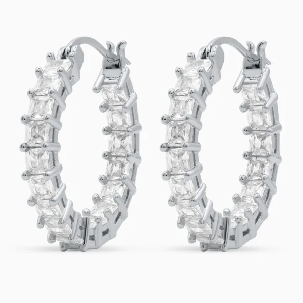 Cercei rotunzi argint pietre zirconia Regalia Glow