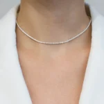 Choker argint stea silver star vedere frontala