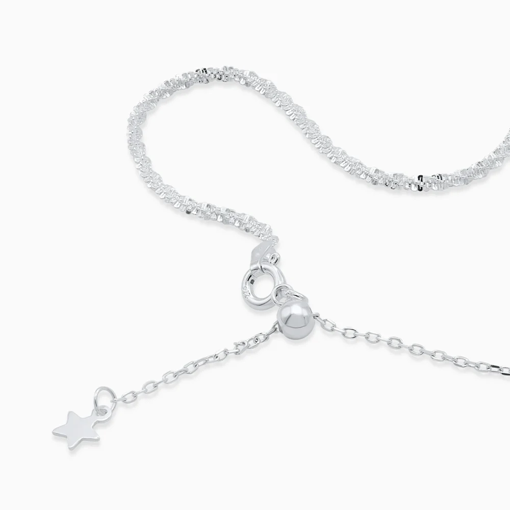 Choker argint stea silver star vedere laterala
