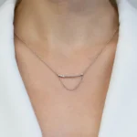 Colier argint cubic zirconia harmony line vedere frontala